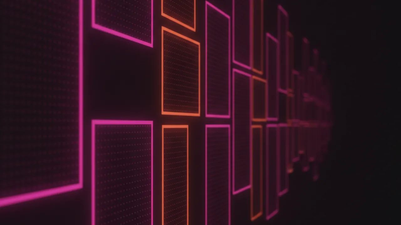 A gallery of glowing display banner frames in varied sizes